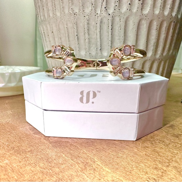 Bomb Party Jewelry - Bomb Party Moonstone Cuff on Gold Plating